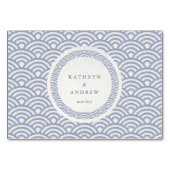 Japanse Seigaiha Stijlvolle Waves Elegant Wedding Kaart (Achterkant)