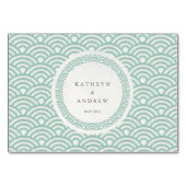 Japanse Seigaiha Stijlvolle Waves Elegant Wedding Kaart (Achterkant)