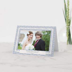 Japanse Seigaiha Trouw Dank Je/Custome Tekst Bedankkaart