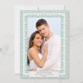 Japanse Seigaiha Trouw Save The Date Platte Foto Kaart (Voorkant)