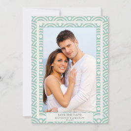Japanse Seigaiha Trouw Save The Date Platte Foto Kaart