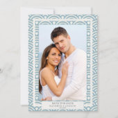 Japanse Seigaiha Trouw Save The Date Platte Foto Kaart (Voorkant)