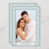 Japanse Seigaiha Trouw Save The Date Platte Foto Kaart (Voorkant / Achterkant)