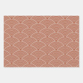 Japanse Seigaiha Wave | Boho Terracotta Brown Inpakpapier Vel (Voorkant 3)