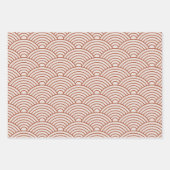 Japanse Seigaiha Wave | Boho Terracotta Brown Inpakpapier Vel (Voorkant 2)
