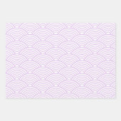 Japanse Seigaiha Wave | Liliac Paars Inpakpapier Vel (Voorkant 3)