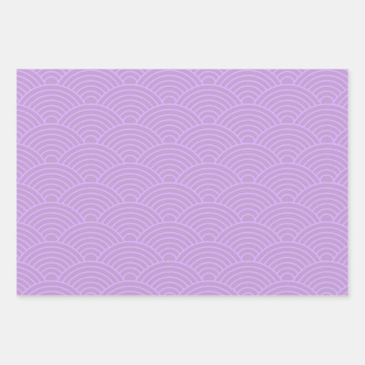 Japanse Seigaiha Wave | Liliac Paars Inpakpapier Vel (Voorkant 2)