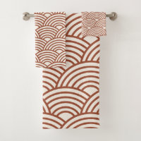 Japanse Seigaiha Wave Rust Terracotta