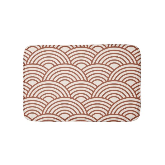 Japanse Seigaiha Wave Rust Terracotta Badmat (Voorkant)