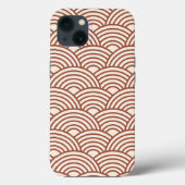 Japanse Seigaiha Wave Rust Terracotta Case-Mate iPhone Case (Achterkant)