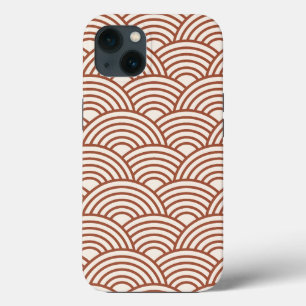 Japanse Seigaiha Wave Rust Terracotta Case-Mate iPhone Case