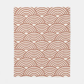 Japanse Seigaiha Wave Rust Terracotta Fleece Deken (Voorkant)