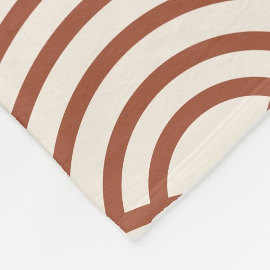 Japanse Seigaiha Wave Rust Terracotta Fleece Deken (Hoek)