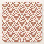 Japanse Seigaiha Wave Rust Terracotta Kartonnen Onderzetters<br><div class="desc">Japanse Seigaiha Wave - zwart en wit - Pattern - Rust,  Earth Tones,  Terracotta.</div>