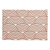 Japanse Seigaiha Wave Rust Terracotta Kussensloop (Achterkant)