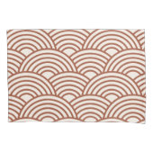 Japanse Seigaiha Wave Rust Terracotta Kussensloop (Voorkant)