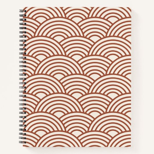 Japanse Seigaiha Wave Rust Terracotta Notitieboek (Voorkant)