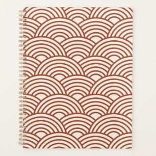 Japanse Seigaiha Wave Rust Terracotta Planner