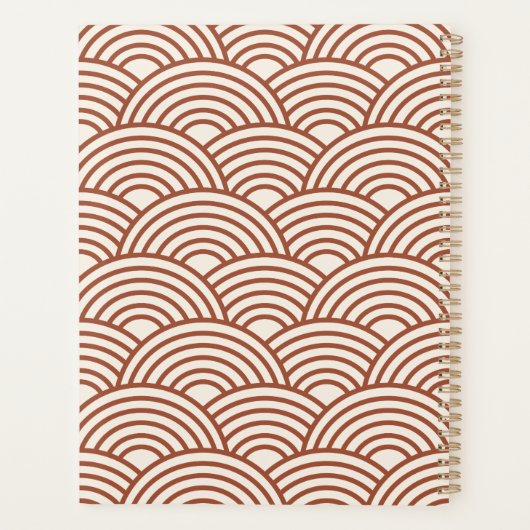 Japanse Seigaiha Wave Rust Terracotta Planner (Achterkant)