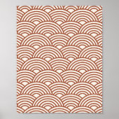 Japanse Seigaiha Wave Rust Terracotta Poster (Voorkant)