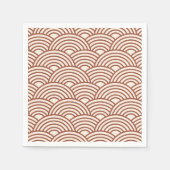 Japanse Seigaiha Wave Rust Terracotta Servet (Voorkant)