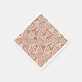 Japanse Seigaiha Wave Rust Terracotta Servet (Hoek)