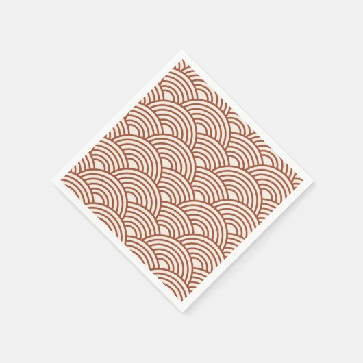 Japanse Seigaiha Wave Rust Terracotta Servet (Hoek)