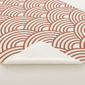 Japanse Seigaiha Wave Rust Terracotta Sherpa Deken (3/4)