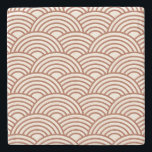 Japanse Seigaiha Wave Rust Terracotta Stenen Onderzetter<br><div class="desc">Japanse Seigaiha Wave - zwart en wit - Pattern - Rust,  Earth Tones,  Terracotta.</div>