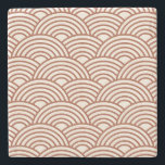 Japanse Seigaiha Wave Rust Terracotta Stenen Onderzetter<br><div class="desc">Japanse Seigaiha Wave - zwart en wit - Pattern - Rust,  Earth Tones,  Terracotta.</div>