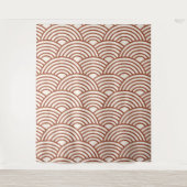 Japanse Seigaiha Wave Rust Terracotta Wandkleed (Voorkant)