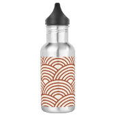 Japanse Seigaiha Wave Rust Terracotta Waterfles (Links)