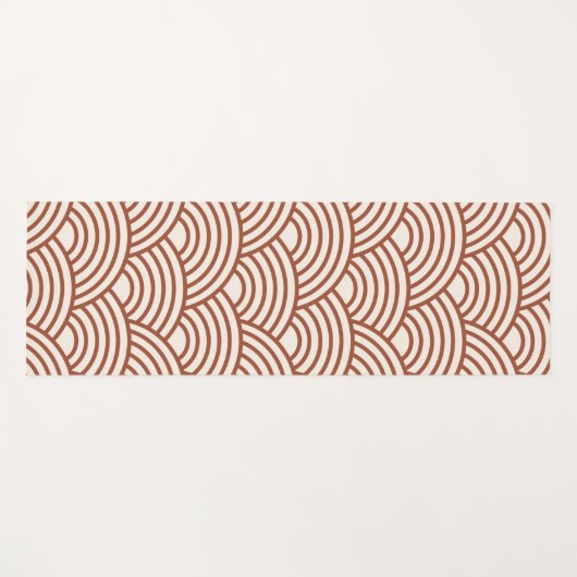Japanse Seigaiha Wave Rust Terracotta Yogamat (Voorkant (horizontaal))