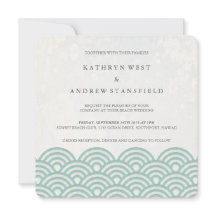 Japanse Seigaiha Waves Elegant Beach Wedding