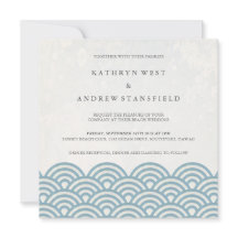 Japanse Seigaiha Waves Elegant Beach Wedding