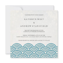 Japanse Seigaiha Waves Elegant Beach Wedding