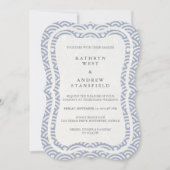 Japanse Seigaiha Waves Elegant Beach Wedding Kaart (Voorkant)