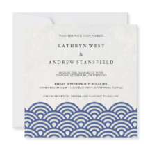 Japanse Seigaiha Waves Elegant Beach Wedding