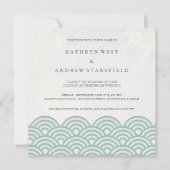 Japanse Seigaiha Waves Elegant Beach Wedding Kaart (Voorkant)