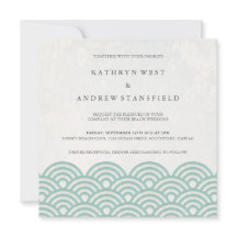 Japanse Seigaiha Waves Elegant Beach Wedding