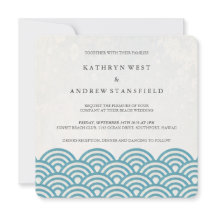 Japanse Seigaiha Waves Elegant Beach Wedding