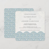 Japanse Seigaiha Waves Elegant Beach Wedding Kaart (Voorkant / Achterkant)