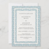 Japanse Seigaiha Waves Elegant Beach Wedding Kaart (Voorkant)