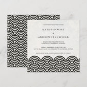 Japanse Seigaiha Waves Elegant Beach Wedding Kaart (Voorkant / Achterkant)
