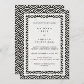 Japanse Seigaiha Waves Elegant Beach Wedding Kaart (Voorkant / Achterkant)