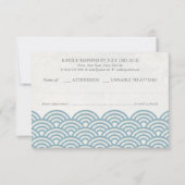 Japanse Seigaiha Waves Elegant Beach Wedding RSVP (Voorkant)