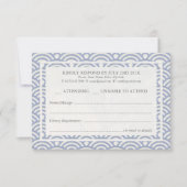 Japanse Seigaiha Waves Elegant Beach Wedding RSVP (Voorkant)