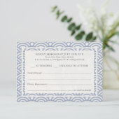 Japanse Seigaiha Waves Elegant Beach Wedding RSVP (Staand voorkant)