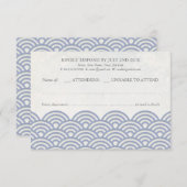 Japanse Seigaiha Waves Elegant Beach Wedding RSVP (Voorkant / Achterkant)