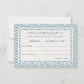 Japanse Seigaiha Waves Elegant Beach Wedding RSVP (Voorkant)